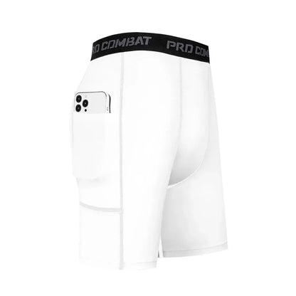 1 Article High Performance Men's Compression Shorts with Pocket - Quick Dry, Breathable, and Stretchy Base Layer for Sports, Gym