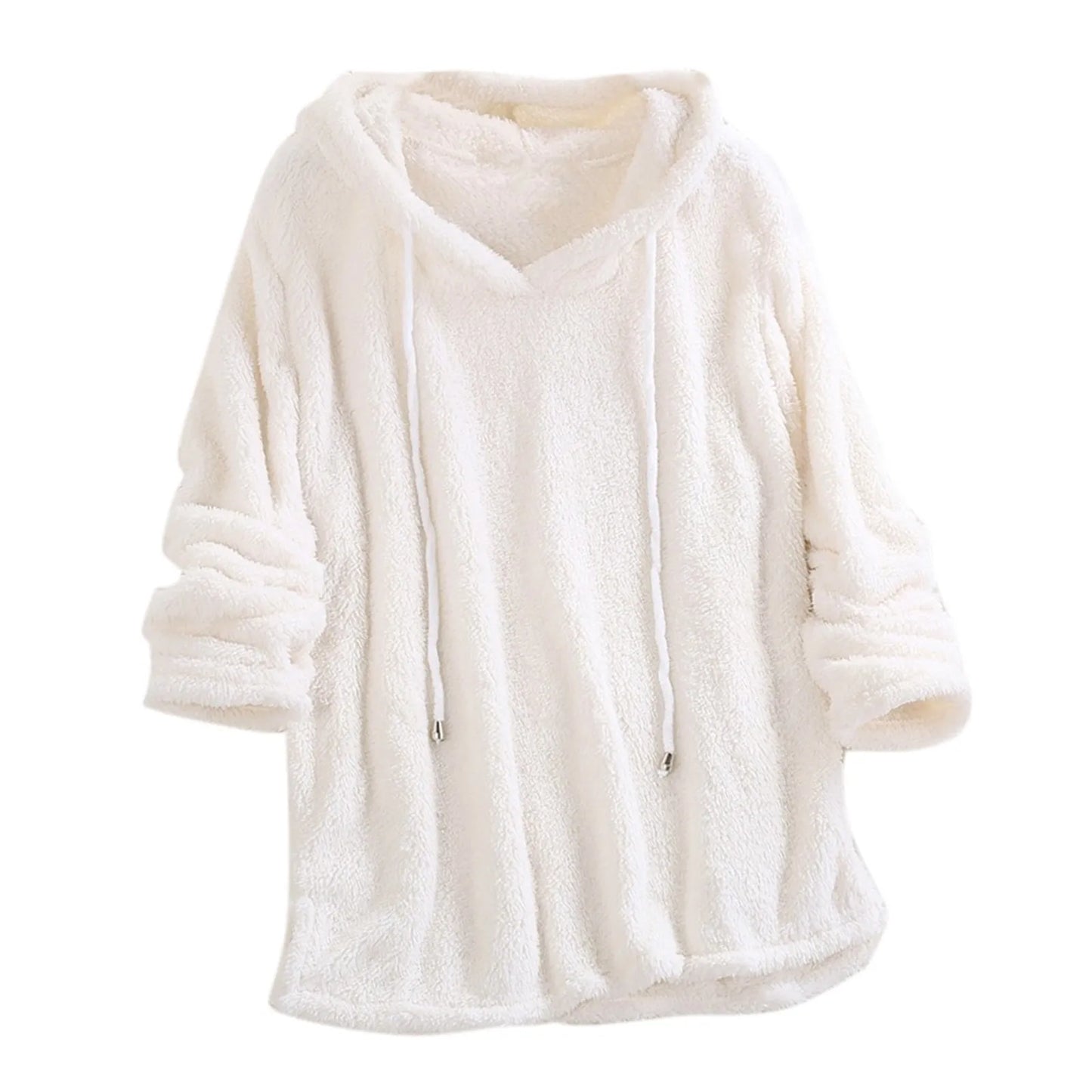 Long Sleeve Plush Hoodies Large Size 2xl Womens Casual Solid Hooded Sweatshirts Tops Cotton Sweatshirt Sudaderas De Mujeres