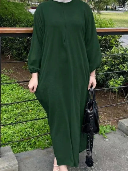 Eid Muslim Dress for Women Abaya Puff Sleeve Morocco Ramadan Prayer Dresses Abayas Kaftan Islam Dubai Arab Modest Long Robe 2024