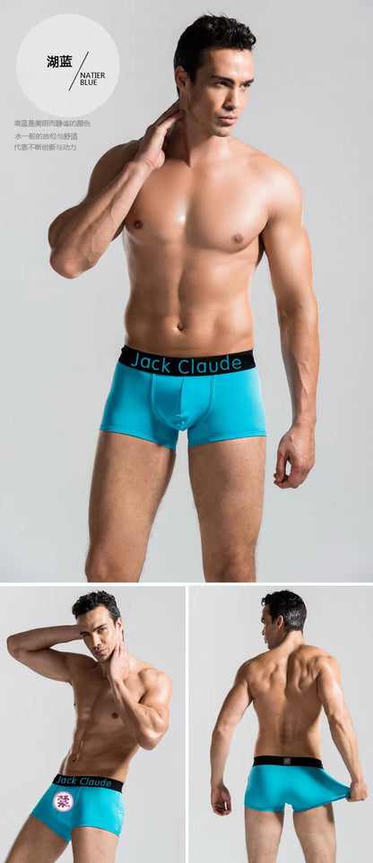 5Pcs/ Men's Underwear Boxer Brand Panties Breathable Modal Milk Silk Sexy Soft Casual Solid Color Underwear Boxer Men's Panties