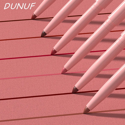6PC Velvet Matte Lipstick Pen Nude Brown Lip Liner Pencil Kit Smooth Rose Red Pigment Waterproof Long Lasting Dye Cheek Lip Tint