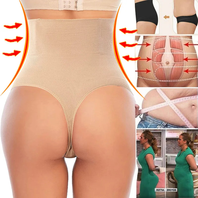 Sexy Women Thong Shaper High Waist Tummy Control Panties Slimming Underwear Waist Trainer Shaping Briefs Butt Lifter Body Shaper