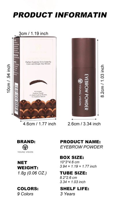 Eyebrow Stamp Stencil Kit - 1 Pcs Eye Brow Stamp Shaping Kit Long-Lasting Waterproof, Eyebrow Makeup Brow Shape with 10 PCS