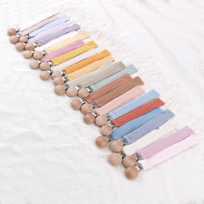 Baby Cotton Pacifier Chain Beech  Pacifier Clip Infant Teething Toy Holder Dropshipping