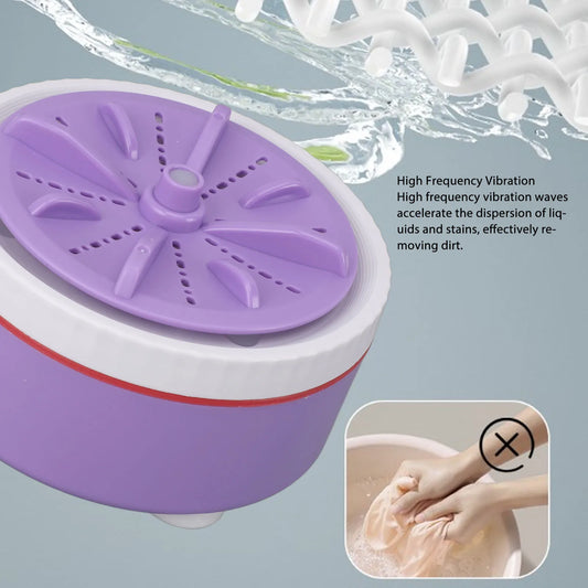 Mini Washing Machine 24W Mini Turbo Washing Machine Automatic Timed USB Powered Multifunction 5V 2A Speed Adjustable for Home