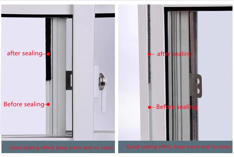3Meters/5Meters Brush Strip Self Adhesive Door Window Sealing Strip Home Door Window Sound Insulation Wind-proof Strip Gasket