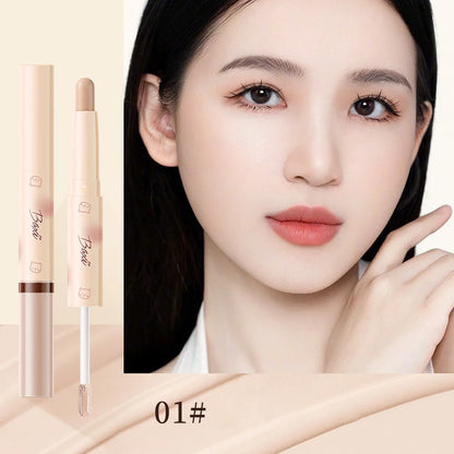 Full Cover Double Head Concealer Stick Waterproof Modify Skin Tone Foundation Cream Full Coverage Acne Marks Contour Face Makeup