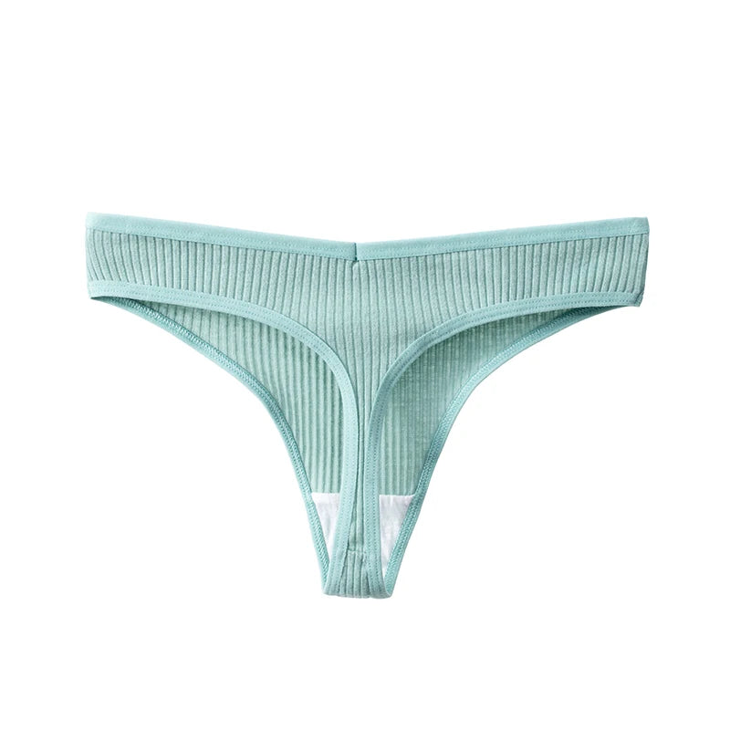BZEL 3PCS Sexy Women Panties Comfortable G-String Lingerie Striped Low-Rise Thongs Sports Underpants Cotton Breathable Underwear