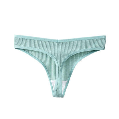 BZEL 3PCS Sexy Women Panties Comfortable G-String Lingerie Striped Low-Rise Thongs Sports Underpants Cotton Breathable Underwear