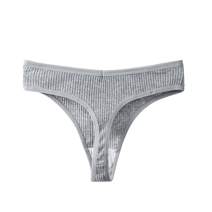 BZEL 3PCS Sexy Women Panties Comfortable G-String Lingerie Striped Low-Rise Thongs Sports Underpants Cotton Breathable Underwear
