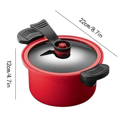Advanced Red Thick 3.5L Non stick Pressure Pot with Micro Pressure Multi purpose Soup and Cooking Pot for Home and Kitchen -1Pcs