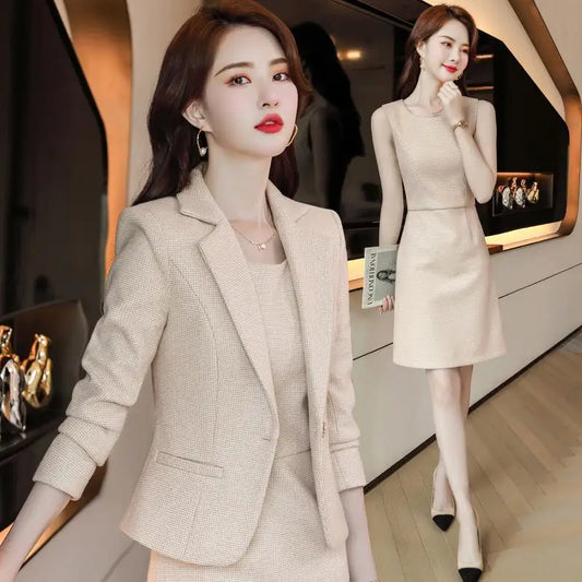Spring and Autumn Long Sleeve Business Women's Clothing Suit Jacket Formal Wear Temperament Commute Work Clothes Slim Fit Slimmi