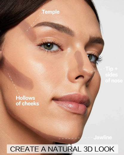 Double-headed Face Bronzer Highlighter Stick Concealer with Brush Face Contour Cream Moisturizing Natural 3D Nose Shadow Makeup