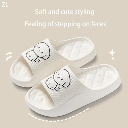 Lovely Couple Pillow Slippers for Women's Summer 2024 New Bathroom Bath Anti Slip Indoor Home Eva Thick Sole Sandals