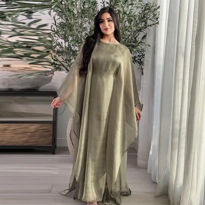 Modest Dress for Women Abaya Bat Sleeve Long Robe Ramadan Morocco Dubai Abayas Kaftan Islam Eid Muslim Vestidos Jalabiya Dresses