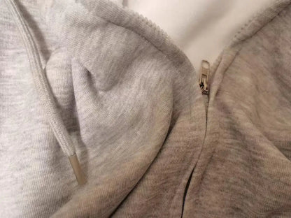 Winter New Women's Zipper Hoodie High Street Unisex style Double Pockets Oversize Loose Sweatshirts Outerwear Top