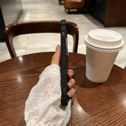Luxury Retro Classic Phone Case For iPhone 16 15 14 13 12 11Pro Max XR X XS 12Mini 14 15 16 Puls Soft Silicone Black iPhone Case