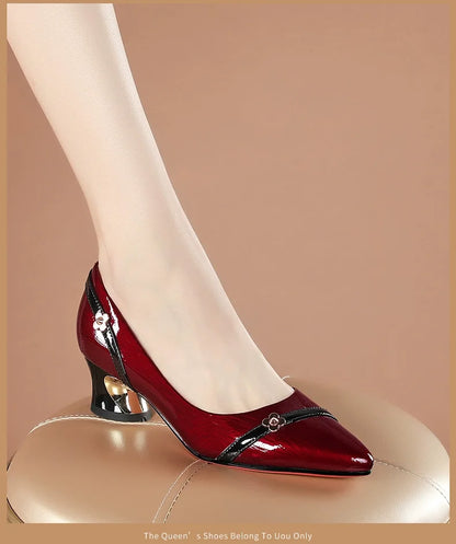 Mid Heel Thick Heel Versatile New Soft Sole Professional Shallow Mouth Comfortable Pointed Women'S Shoes