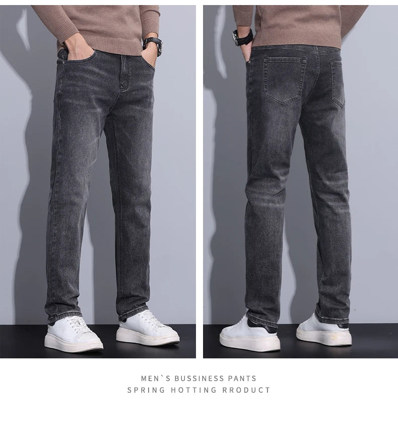 2024 new case fashion trend Youth light business jeans fashion versatile MEN'S loose straight pants MEN'S pants