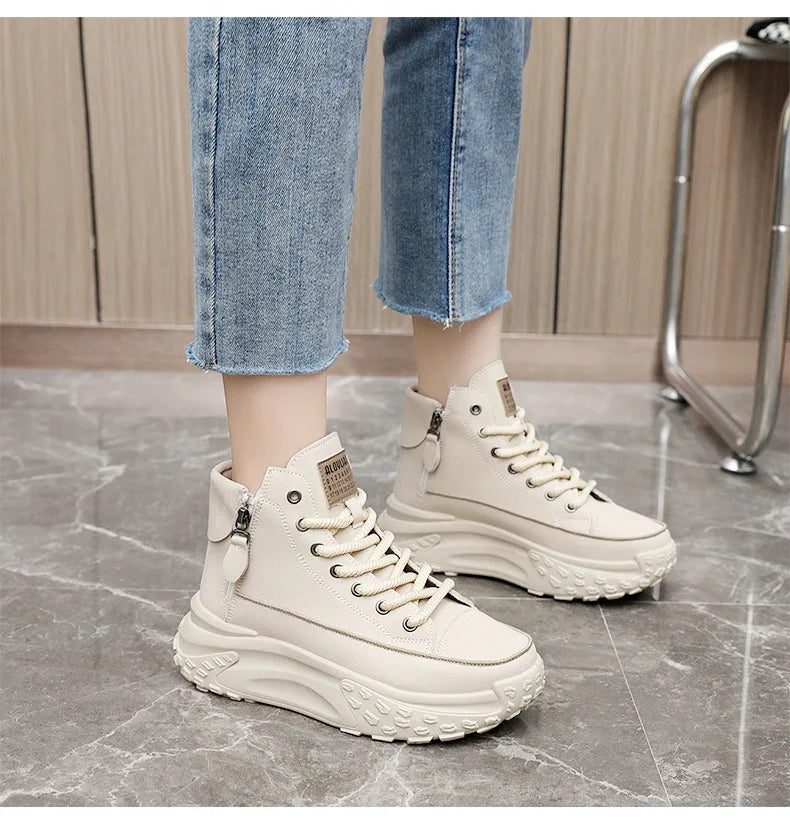 2024 New Women Sneakers Luxury Fashion High Top Women Boots Platform Casual Shoes Outdoor Running Shoes for Women Tenis De Mujer
