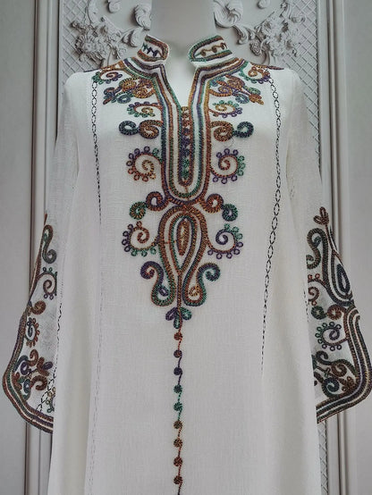 Muslim Abaya for Women Party Dresses Embroidery Long Robe Eid Ramadan Dubai Abayas Kaftan Arab Jalabiya Modest Vestidos Morocco