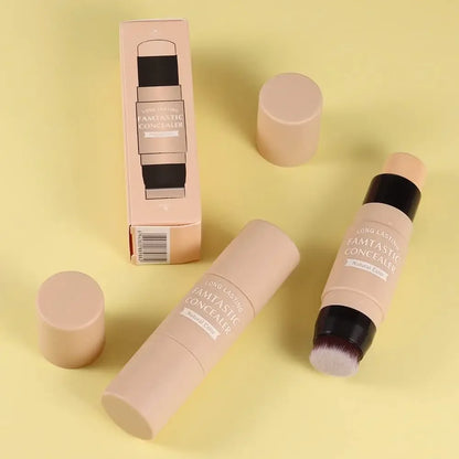 Concealer Stick Contour Neutral Makeup Smoother Moisturizing Concealer Highlighter Stick Double Head with Brush