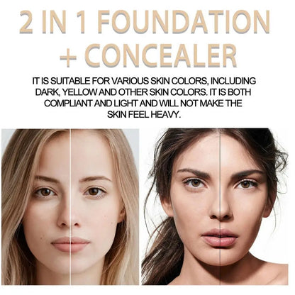 Double-headed Facial 2 in 1 foundation and concealer Moisturizing Foundation Brightening Contouring Highlighter Stick