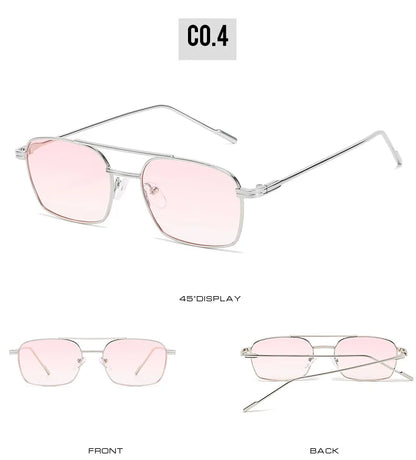 Dropshipping Fashion Square Sunglasses Men Women Metal Sun Glasses Retro Sun Glasses Vintage High Quality Gafas Oculos De Sol