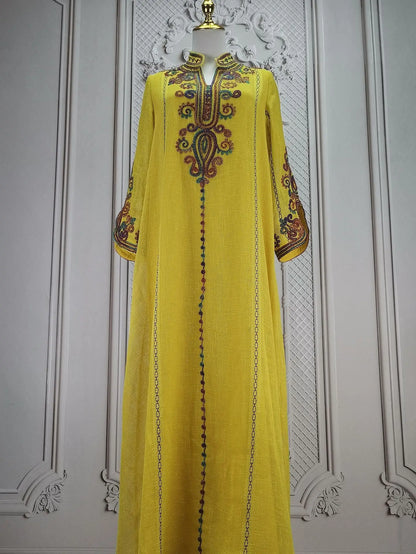Muslim Abaya for Women Party Dresses Embroidery Long Robe Eid Ramadan Dubai Abayas Kaftan Arab Jalabiya Modest Vestidos Morocco