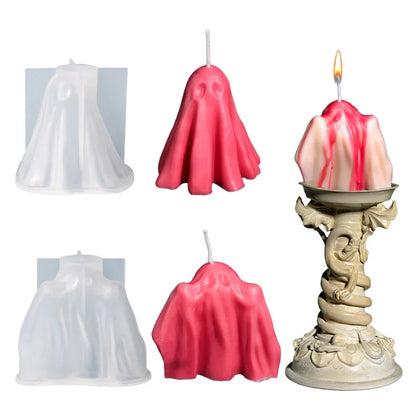 Halloween Ghost Candle Silicone Mold DIY Fragrant Candle Making Wax Mold Gypsum Resin Soap Cake Chocolate Mold Home Decoration