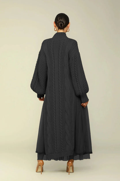 Muslim Women Knitting Dress Modest Robe Vestidos Dubai Saudi Arabic Morocco Abaya Jalabiya Eid Ramadan Knitted Dresses Abayas