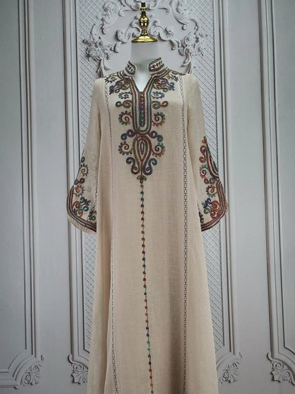 Muslim Abaya for Women Party Dresses Embroidery Long Robe Eid Ramadan Dubai Abayas Kaftan Arab Jalabiya Modest Vestidos Morocco
