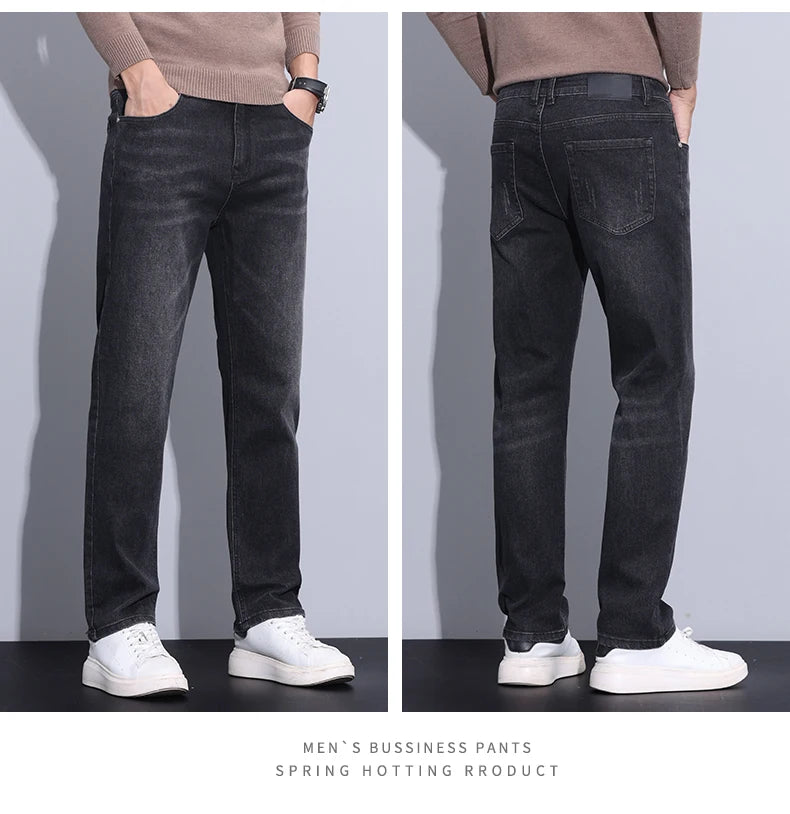 2024 new case fashion trend Youth light business jeans fashion versatile MEN'S loose straight pants MEN'S pants