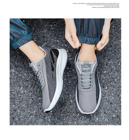 2024 new Men's sneakers Summer men's shoes breathable lace-up lightweight running shoes