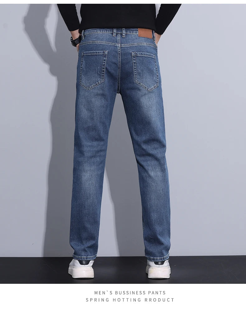 2024 new case fashion trend Youth light business jeans fashion versatile MEN'S loose straight pants MEN'S pants