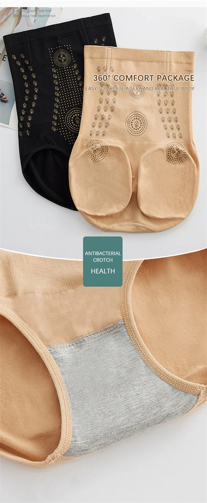 Flarixa Seamless Women Tummy Control Panties High Waist Flat Belly Shaping Panties Slimming Belly Underwear Antibacterial Briefs