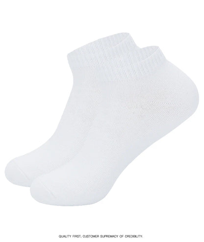 5 Pairs Low Cut Men Socks Solid Color Black White Breathable Cotton Socks Male Sport Short Socks Business Women Men