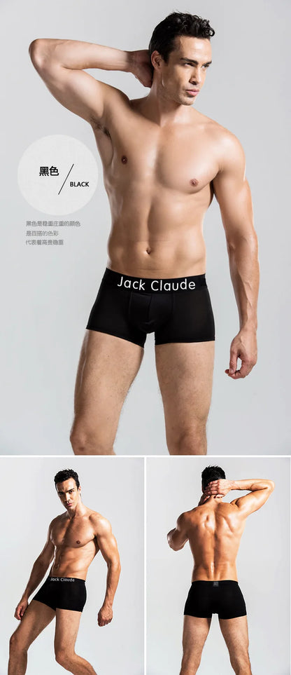 5Pcs/ Men's Underwear Boxer Brand Panties Breathable Modal Milk Silk Sexy Soft Casual Solid Color Underwear Boxer Men's Panties