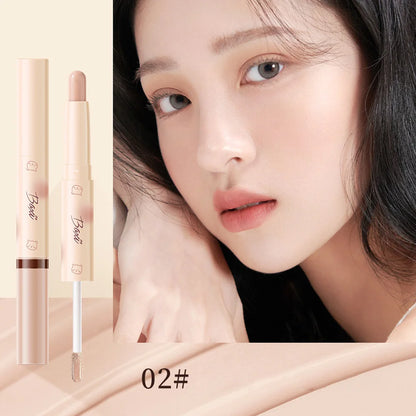 Full Cover Double Head Concealer Stick Waterproof Modify Skin Tone Foundation Cream Full Coverage Acne Marks Contour Face Makeup