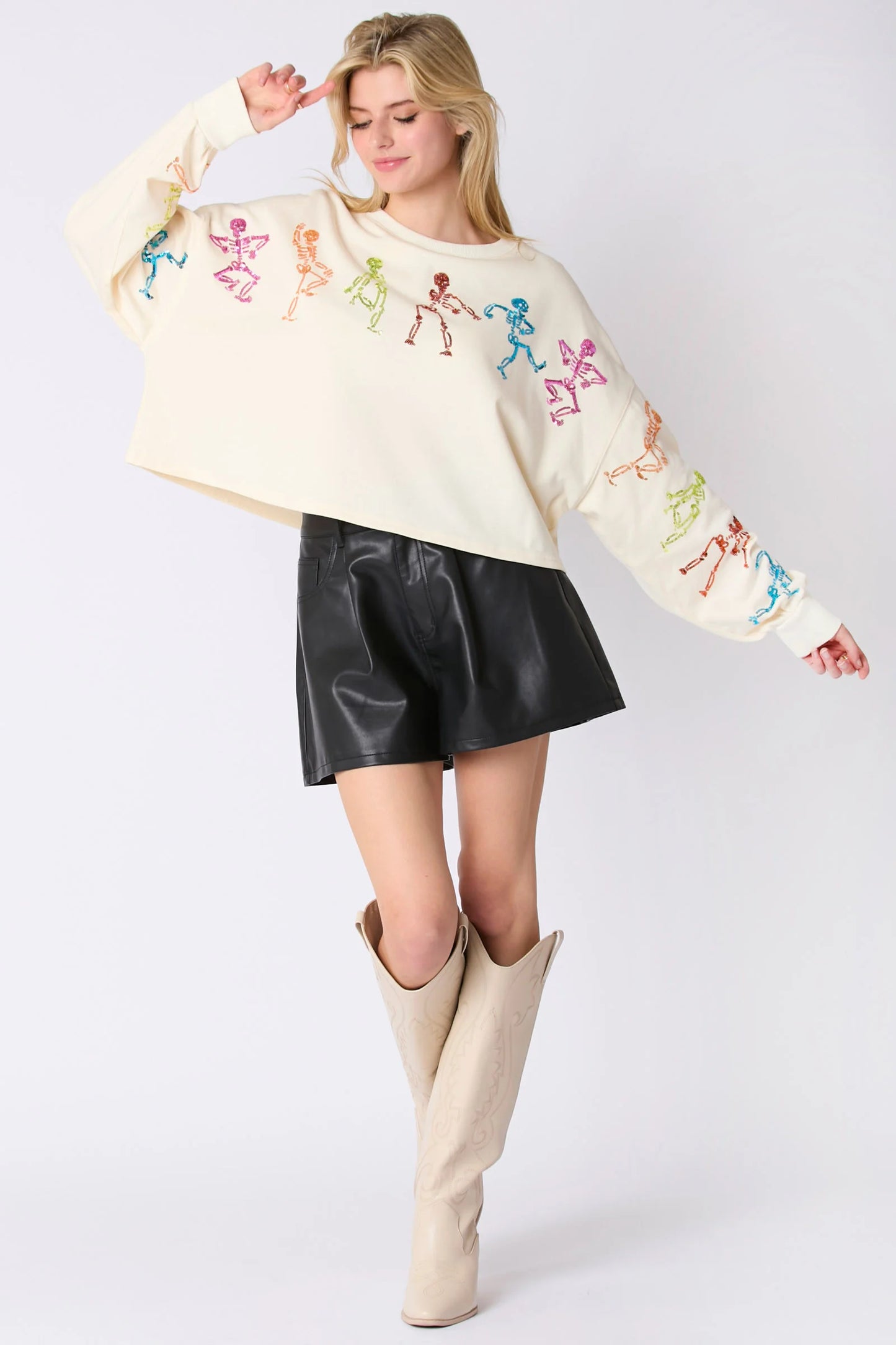 Glitter Patchwork Hoodies Vintage Tshirt Harajuku Slim Long Sleeve Streetwear Women Clothes Halloween Tee Top Autumn Winter