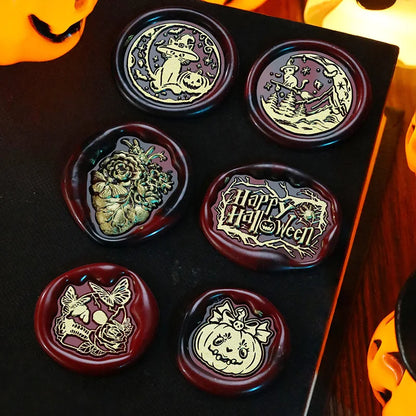 Halloween Stamp Copper Head Wax Seal Skeleton Ghost Pumpkin Witch Sealing Tool DIY Scrapbooking Envelope Invitation Card Decor