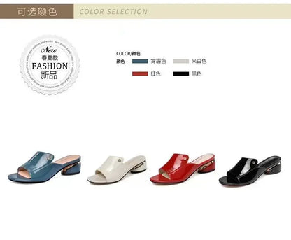 Women's Shoes Fashion Red Sexy Womens Slippers PU Soft Leather Ladies Comfortable Sandals Suitable for Girls Pantuflas Mujer