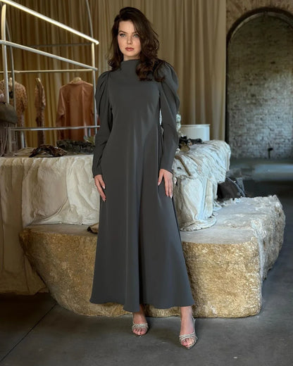 Women Eid Muslim Dresses Lantern Sleeve Morocco Ramadan Solid Sashes Vestidos Dubai Kaftan Arab Slim Casual Abayas Modest