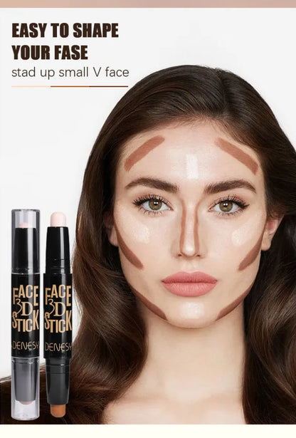 Face Concealer Double Head Concealer Pen Long Lasting White Dark Circles Corrector Contour Eye Stick Pencil Cosmetic Makeup