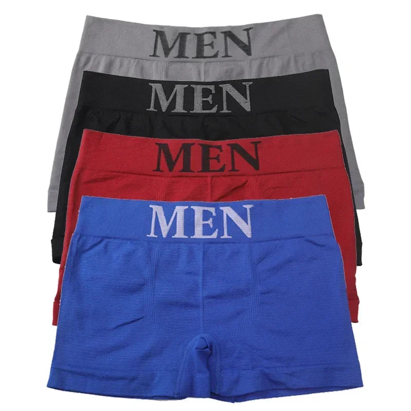 3Pcs/Lot Men's Panties Underwear Boxers Breathable Man Boxer Solid Underpants Comfortable Male Brand Shorts Black Blue Underwear