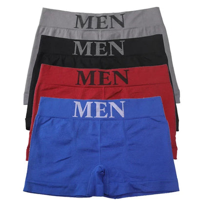 3Pcs/Lot Men's Panties Underwear Boxers Breathable Man Boxer Solid Underpants Comfortable Male Brand Shorts Black Blue Underwear