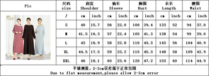 2025 Fashion Simple Muslim Dress Solid Abaya Arab Turkey Dubai Kaftan Modest Long Sleeve Maxi Dress Islamic Clothing LR593