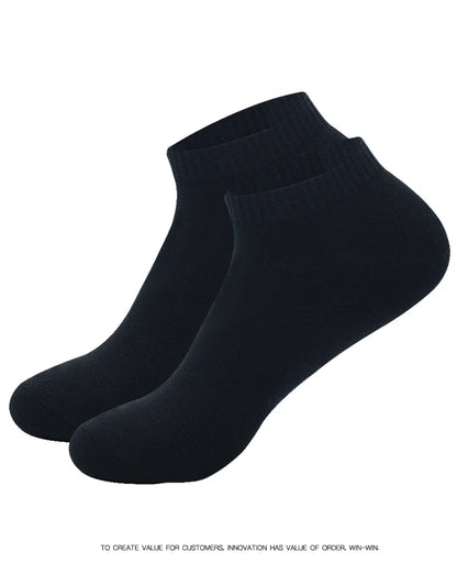 5 Pairs Low Cut Men Socks Solid Color Black White Breathable Cotton Socks Male Sport Short Socks Business Women Men