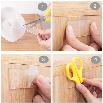 5M Nano Tape Double Sided Tape Transparent NoTrace Reusable Waterproof Adhesive Tape Cleanable Home Gekkotape