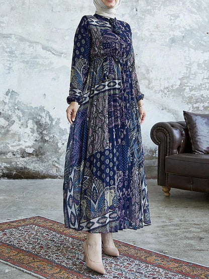 Abayas for Women Dubai Dress Ramadan Morocco Vestidos Kaftan Islam Modest Arab Long Robe Eid Muslim Dresses Print Jalabiya
